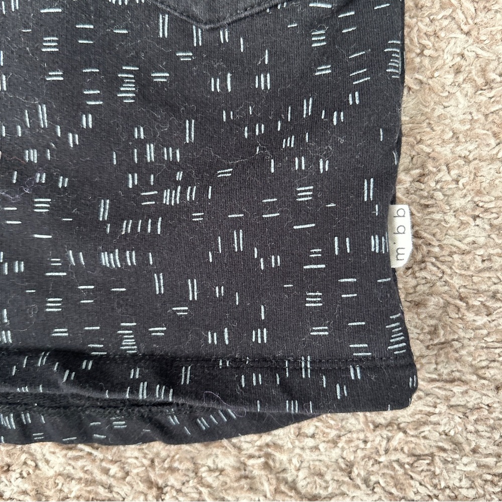 Miles Baby Kids Black White Dash Print Long Sleeve Pocket Tee Shirt 6M - Picture 4 of 9